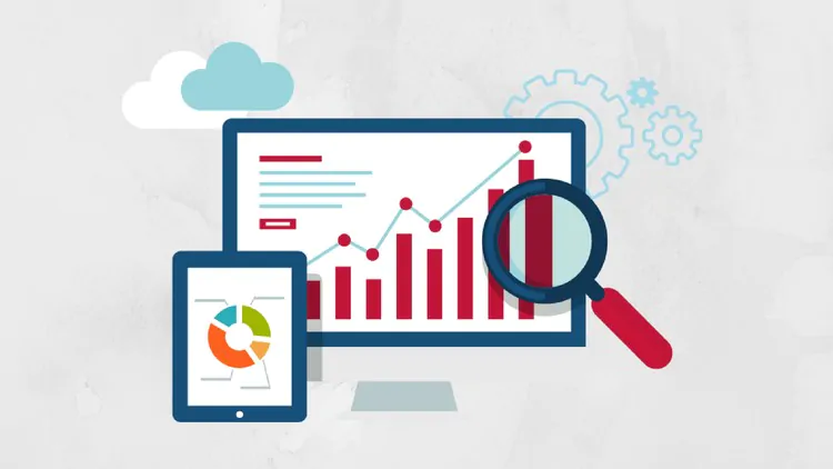 ilustração de computador fazendo analise para criação de site responsivo e otimizado em SEO